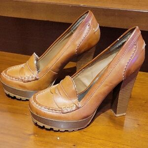 MIA Tan Platform Heels